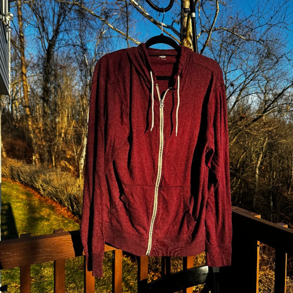 Old Navy medium zip up burgundy hoodie